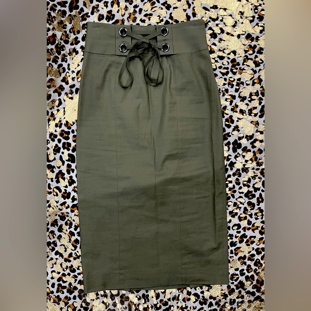 BCBG Olive Green Pencil Skirt
